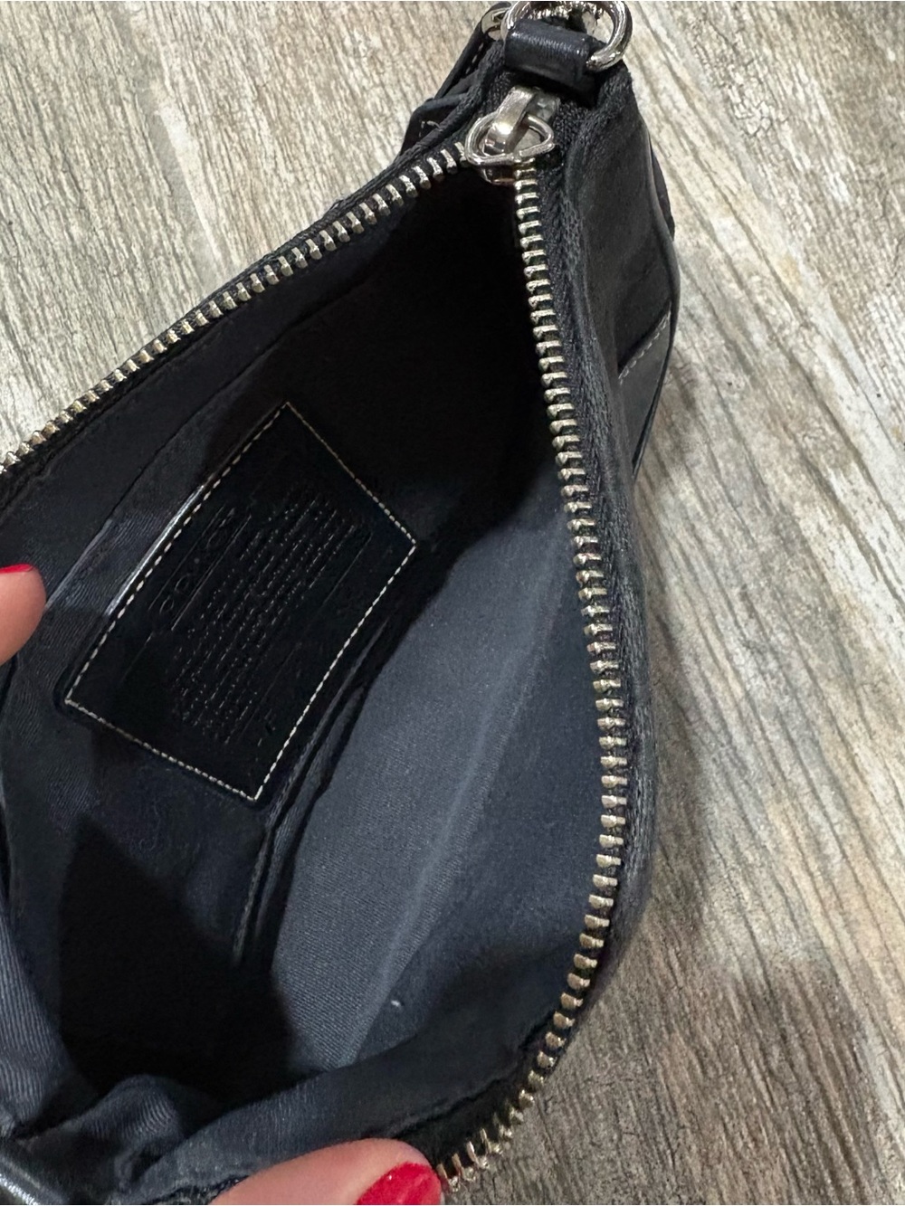 Vtg Coach 6094 Black Signature Canvas Demi Mini Bag Purse Leather Y2K Jacquard - Picture 6 of 11